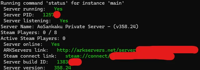 arkmanager status